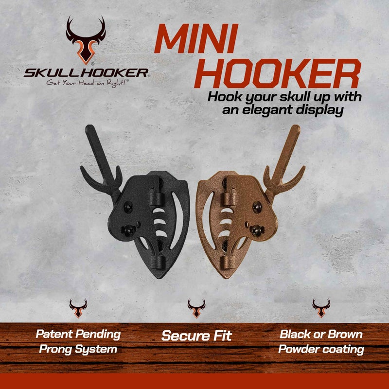 Skull Hooker Mini Hooker Skull Hanger - Perfect Kit for Hanging and Mounting Taxidermy Bear, Small Deer, Pronghorn, and Other Smaller Skulls for Display, Graphite Black - Image 4